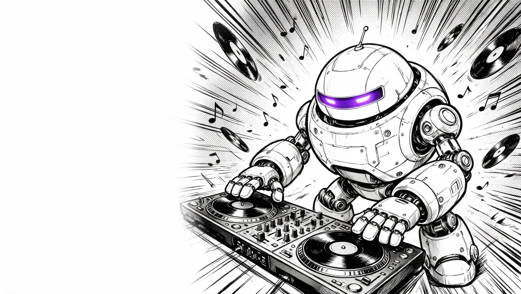 El robot mezclando discos